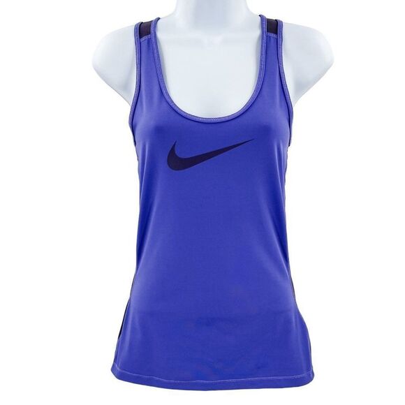 Nike Tops - Nike Pro Cool Dri-Fit Swoosh Logo Racerback Athletic Workout Tank Top Purple XS